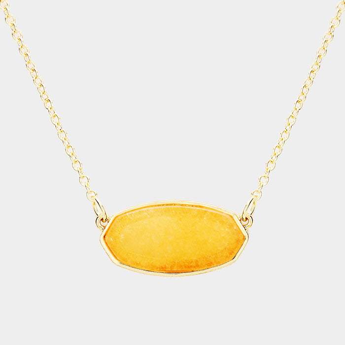 Hexagon Stone Pendant Necklace - Madeline Love - Flyclothing LLC