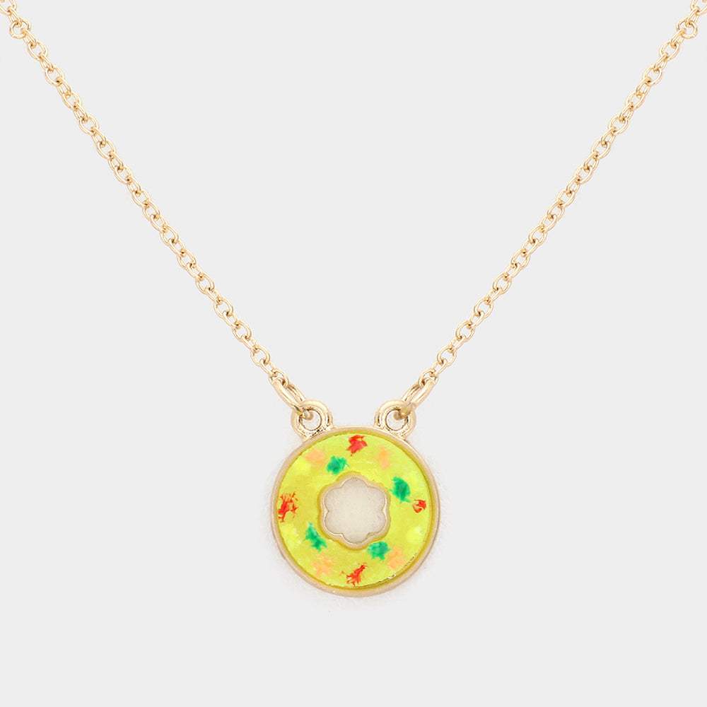 Druzy Donut Pendant Necklace - Madeline Love - Flyclothing LLC