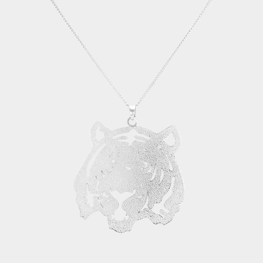 Tiger Face Filigree Pendant Necklace - Madeline Love - Flyclothing LLC