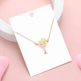 Enamel Cocktail Pendant Necklace - Madeline Love - Flyclothing LLC