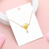 Enamel Cocktail Pendant Necklace - Madeline Love - Flyclothing LLC