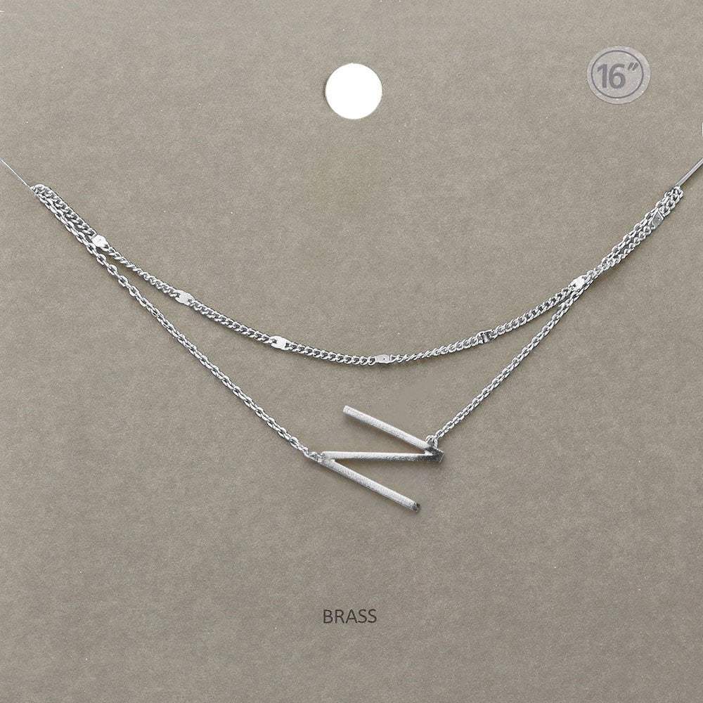 -N- Initial Monogram Brass Metal Necklace - Madeline Love - Flyclothing LLC