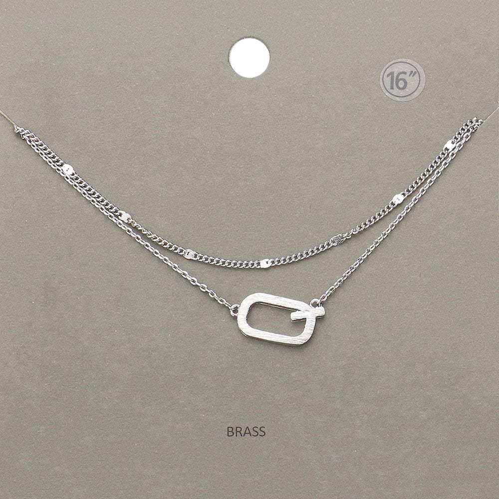 -Q- Initial Monogram Brass Metal Necklace - Madeline Love - Flyclothing LLC