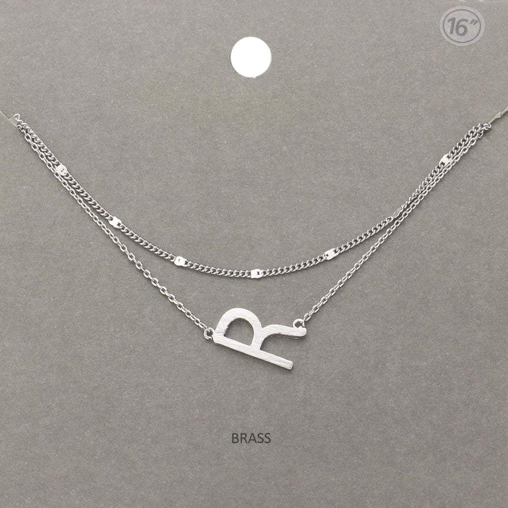 -R- Initial Monogram Brass Metal Necklace - Madeline Love - Flyclothing LLC