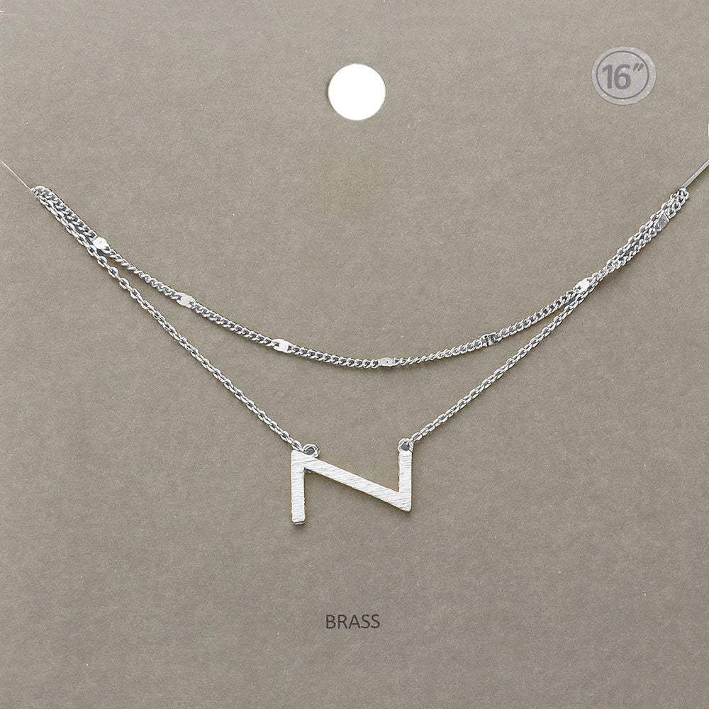 -Z- Initial Monogram Brass Metal Necklace - Madeline Love - Flyclothing LLC