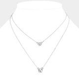 Double Round Stone Pendant Layered Necklace - Madeline Love - Flyclothing LLC