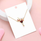 Pearl Stone Embellished Cocktail Pendant Necklace - Madeline Love - Flyclothing LLC