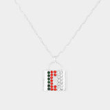 Color Block Rhinestone Embellished Lock Pendant Necklace - Madeline Love - Flyclothing LLC