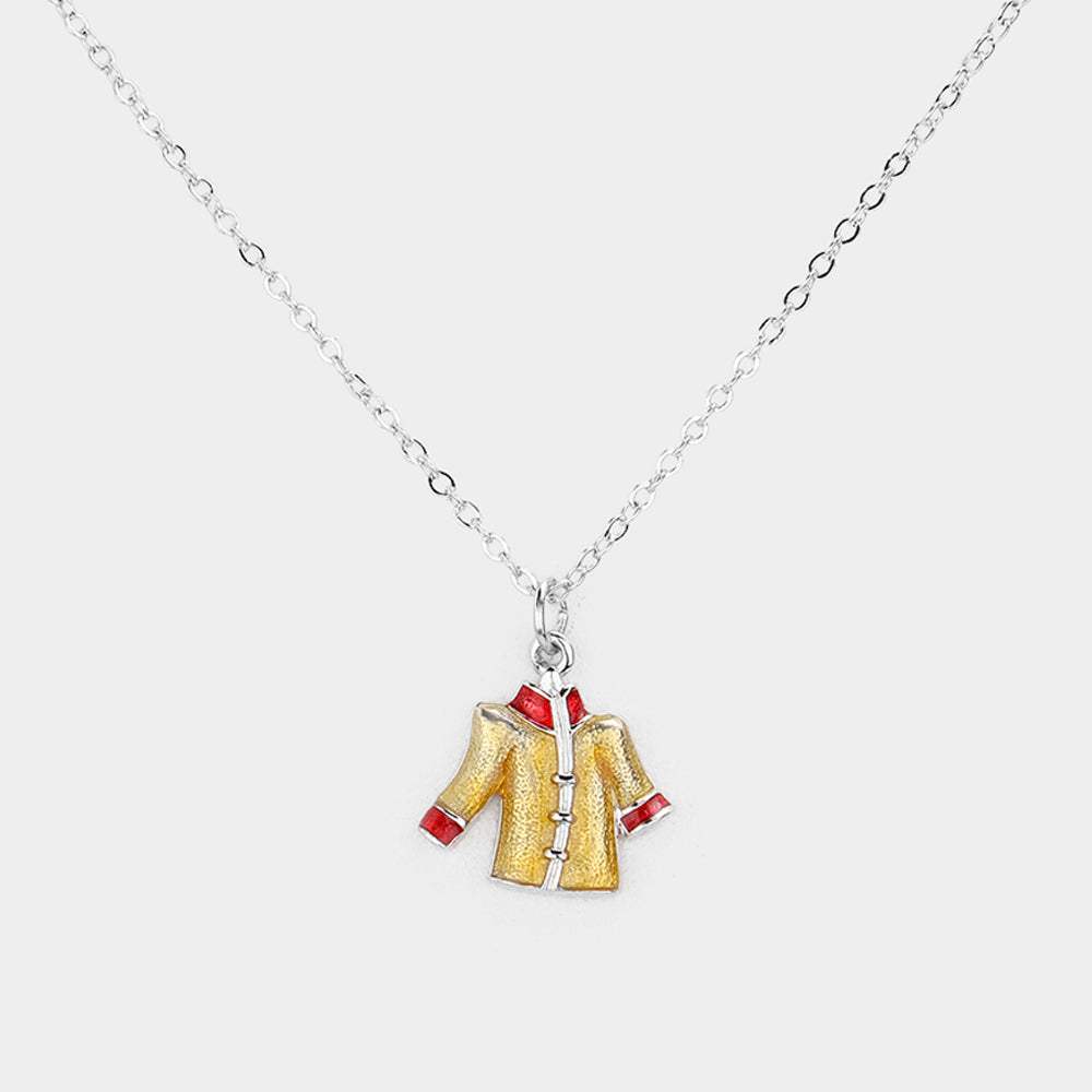 Enamel Cloth Pendant Necklace - Madeline Love - Flyclothing LLC
