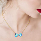 Glass Bow Stone Pendant Necklace - Madeline Love - Flyclothing LLC