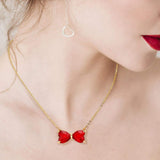 Glass Bow Stone Pendant Necklace - Madeline Love - Flyclothing LLC