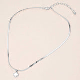 Silver Dipped Quatrefoil Pendant Herringbone Chain Necklace - Madeline Love - Flyclothing LLC