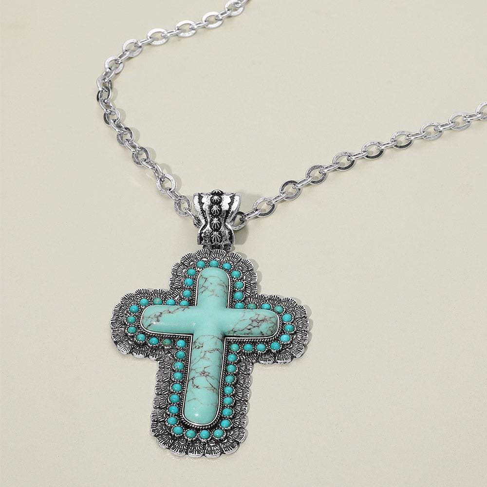 Bold Western Cross Pendant Statement Necklace - Madeline Love - Flyclothing LLC