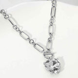 Chunky Heart Stone Cluster Toggle Pendant Necklace - Madeline Love - Flyclothing LLC