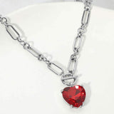 Chunky Heart Stone Cluster Toggle Pendant Necklace - Madeline Love - Flyclothing LLC