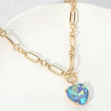 Chunky Heart Stone Cluster Toggle Pendant Necklace - Madeline Love - Flyclothing LLC
