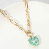Chunky Heart Stone Cluster Toggle Pendant Necklace - Madeline Love - Flyclothing LLC