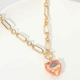 Chunky Heart Stone Cluster Toggle Pendant Necklace - Madeline Love - Flyclothing LLC