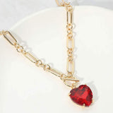 Chunky Heart Stone Cluster Toggle Pendant Necklace - Madeline Love - Flyclothing LLC