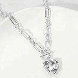 Chunky Heart Stone Cluster Toggle Pendant Necklace - Madeline Love - Flyclothing LLC