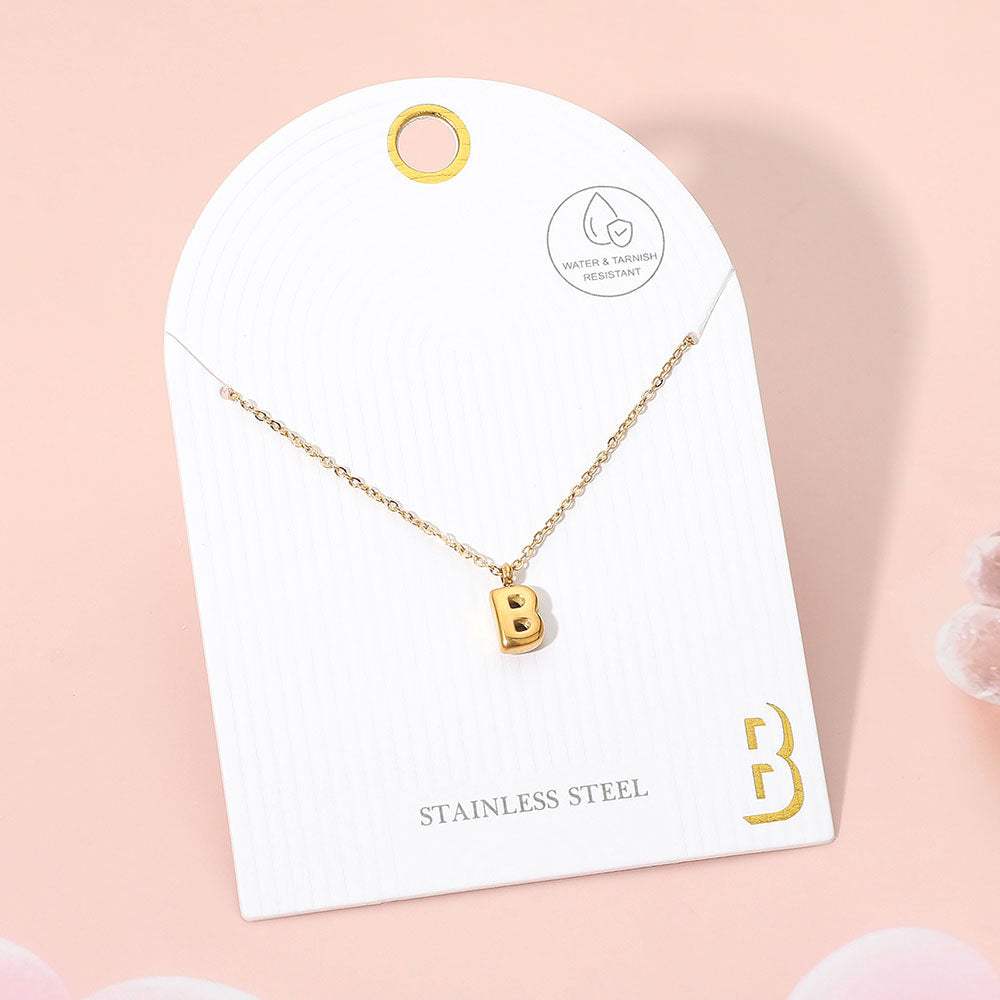 -B- Stainless Steel Monogram Pendant Necklace - Madeline Love - Flyclothing LLC