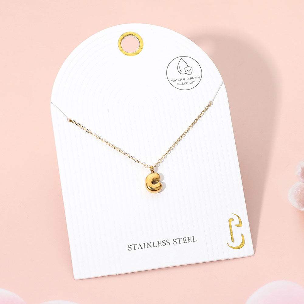-C- Stainless Steel Monogram Pendant Necklace - Madeline Love - Flyclothing LLC