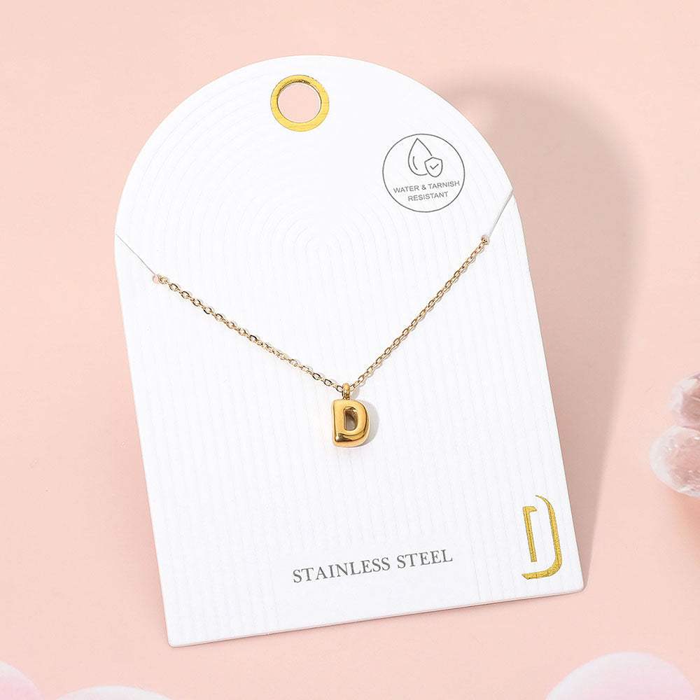 -D- Stainless Steel Monogram Pendant Necklace - Madeline Love - Flyclothing LLC