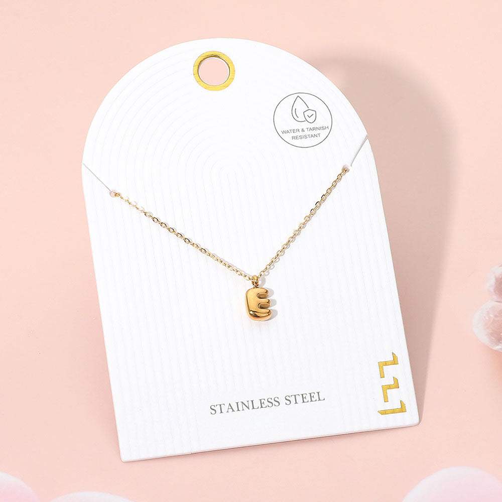 -E- Stainless Steel Monogram Pendant Necklace - Madeline Love - Flyclothing LLC
