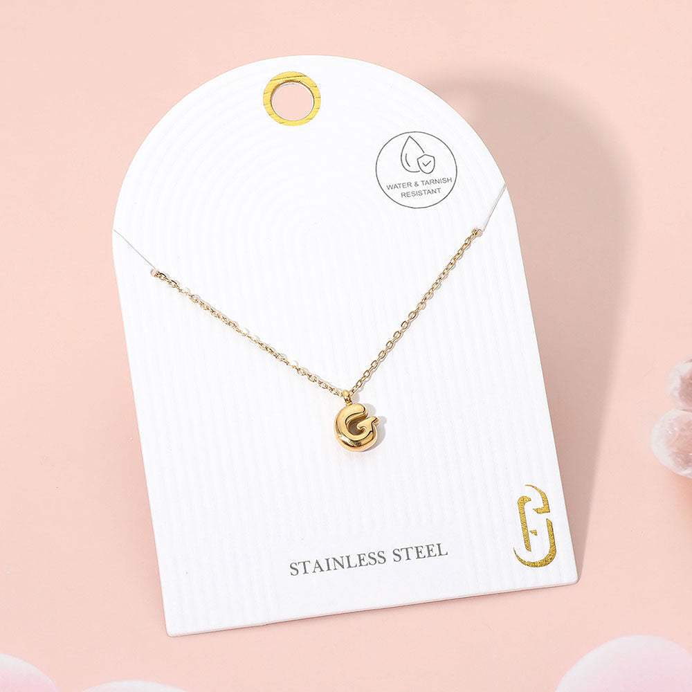 -G- Stainless Steel Monogram Pendant Necklace - Madeline Love - Flyclothing LLC