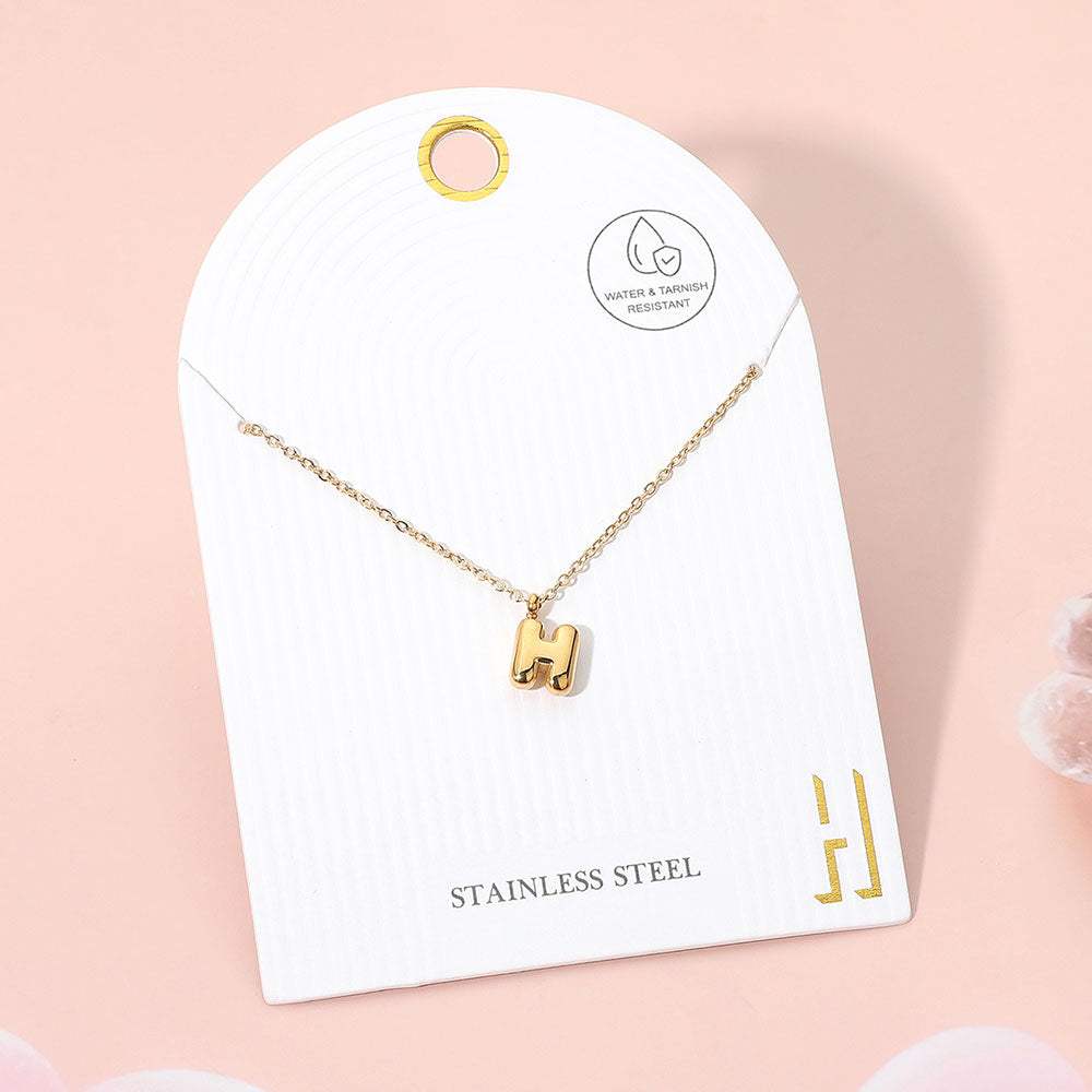 -H- Stainless Steel Monogram Pendant Necklace - Madeline Love - Flyclothing LLC