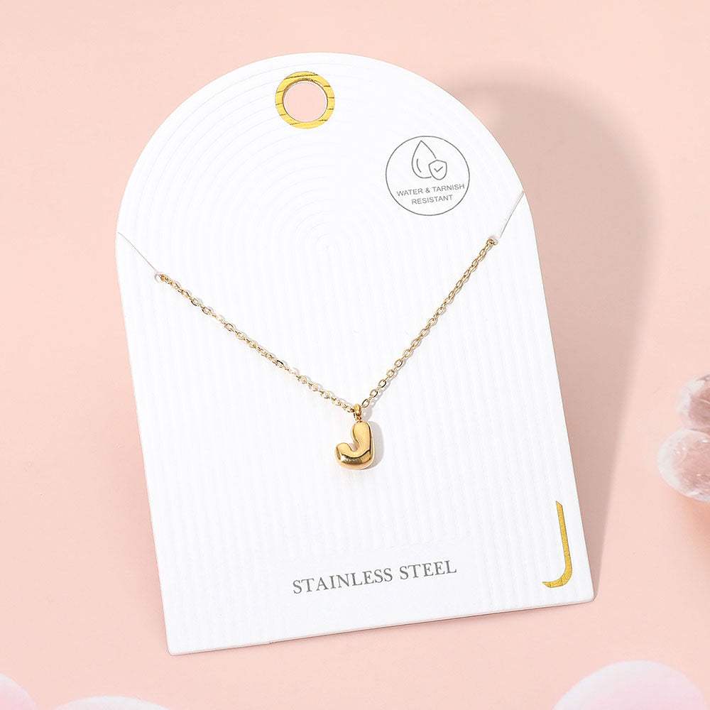 -J- Stainless Steel Monogram Pendant Necklace - Madeline Love - Flyclothing LLC