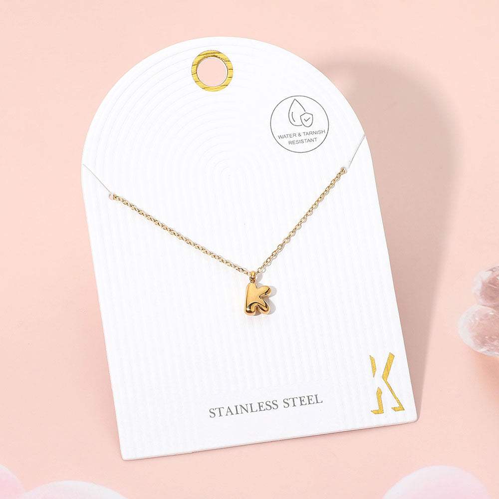 -K- Stainless Steel Monogram Pendant Necklace - Madeline Love - Flyclothing LLC