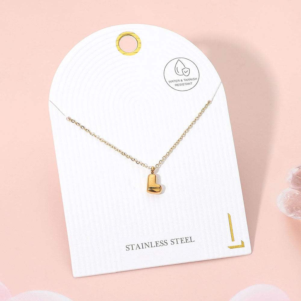 -L- Stainless Steel Monogram Pendant Necklace - Madeline Love - Flyclothing LLC
