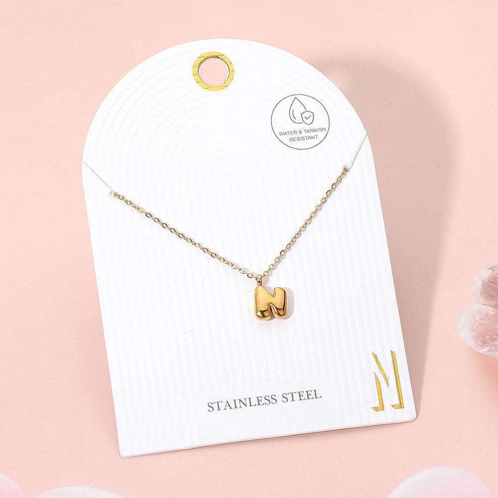 -N- Stainless Steel Monogram Pendant Necklace - Madeline Love - Flyclothing LLC
