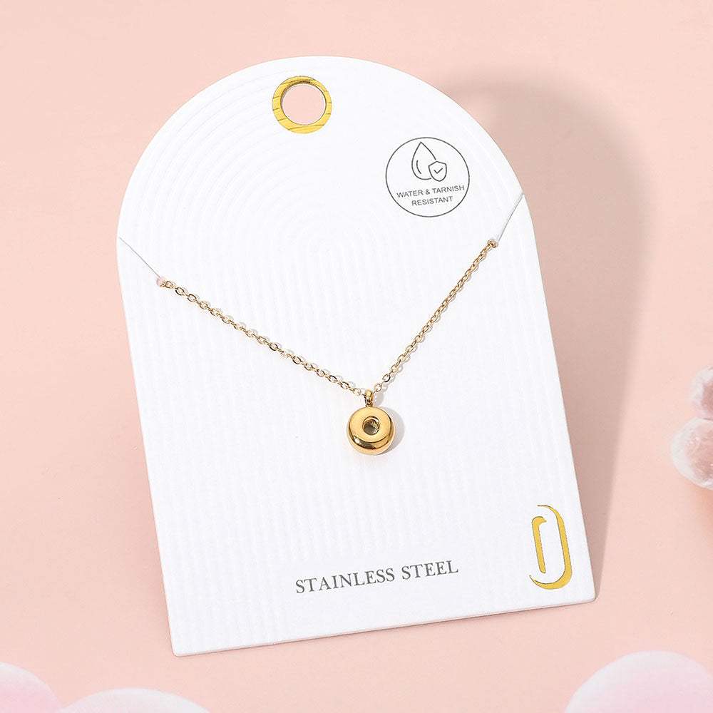 -O- Stainless Steel Monogram Pendant Necklace - Madeline Love - Flyclothing LLC