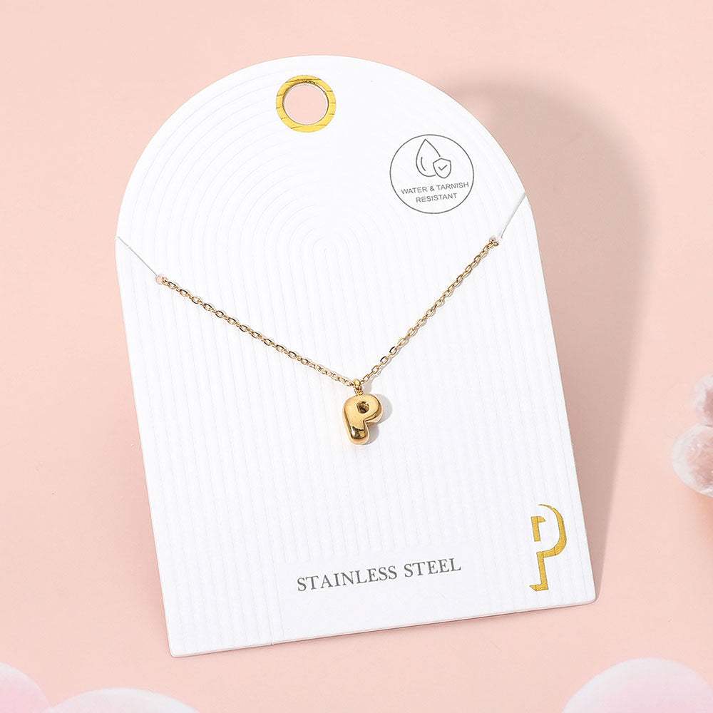 -P- Stainless Steel Monogram Pendant Necklace - Madeline Love - Flyclothing LLC