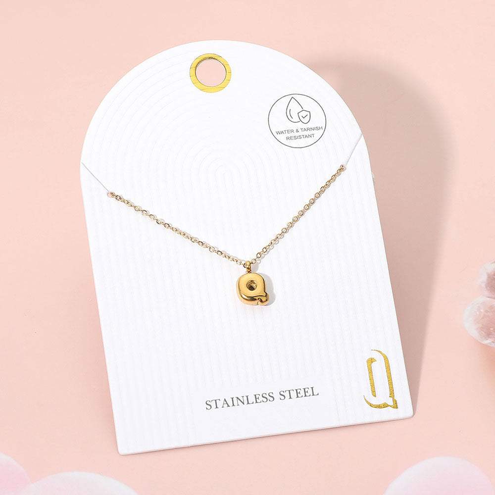 -Q- Stainless Steel Monogram Pendant Necklace - Madeline Love - Flyclothing LLC