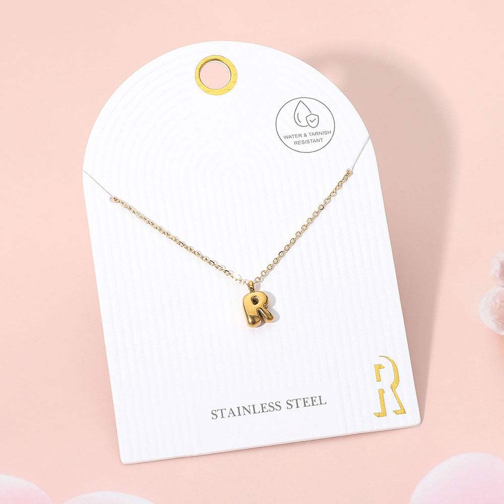 -R- Stainless Steel Monogram Pendant Necklace - Madeline Love - Flyclothing LLC