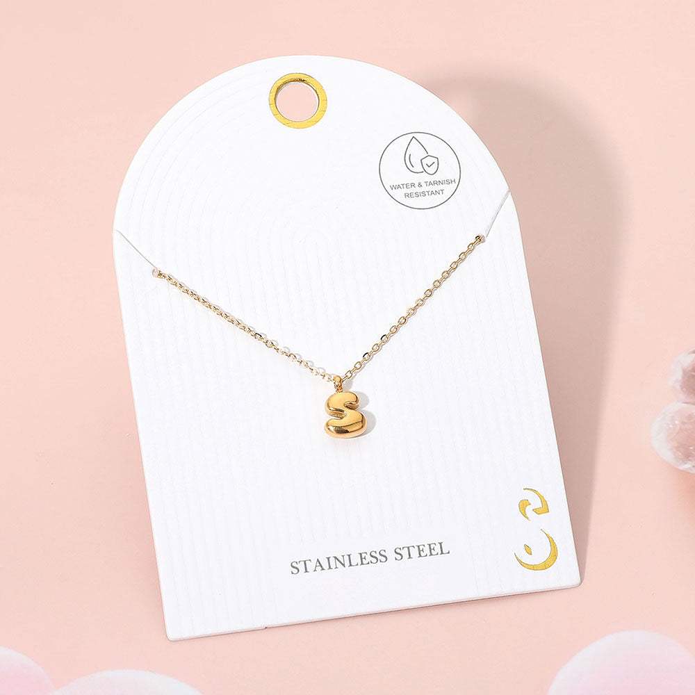 -S- Stainless Steel Monogram Pendant Necklace - Madeline Love - Flyclothing LLC