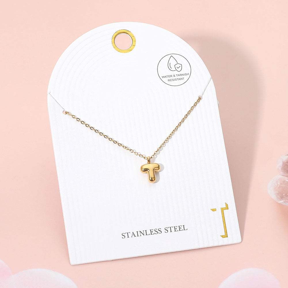 -T- Stainless Steel Monogram Pendant Necklace - Madeline Love - Flyclothing LLC