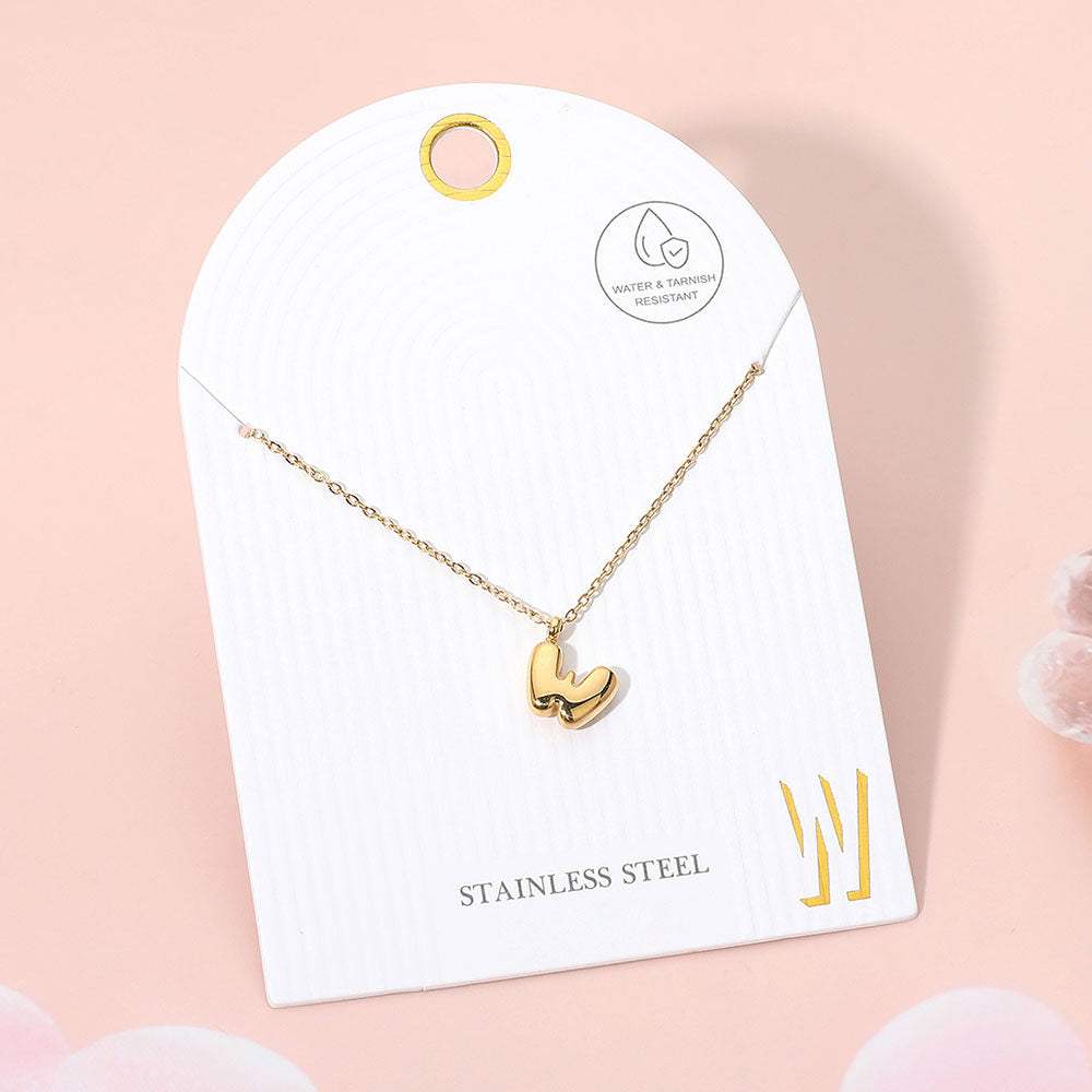 -W- Stainless Steel Monogram Pendant Necklace - Madeline Love - Flyclothing LLC