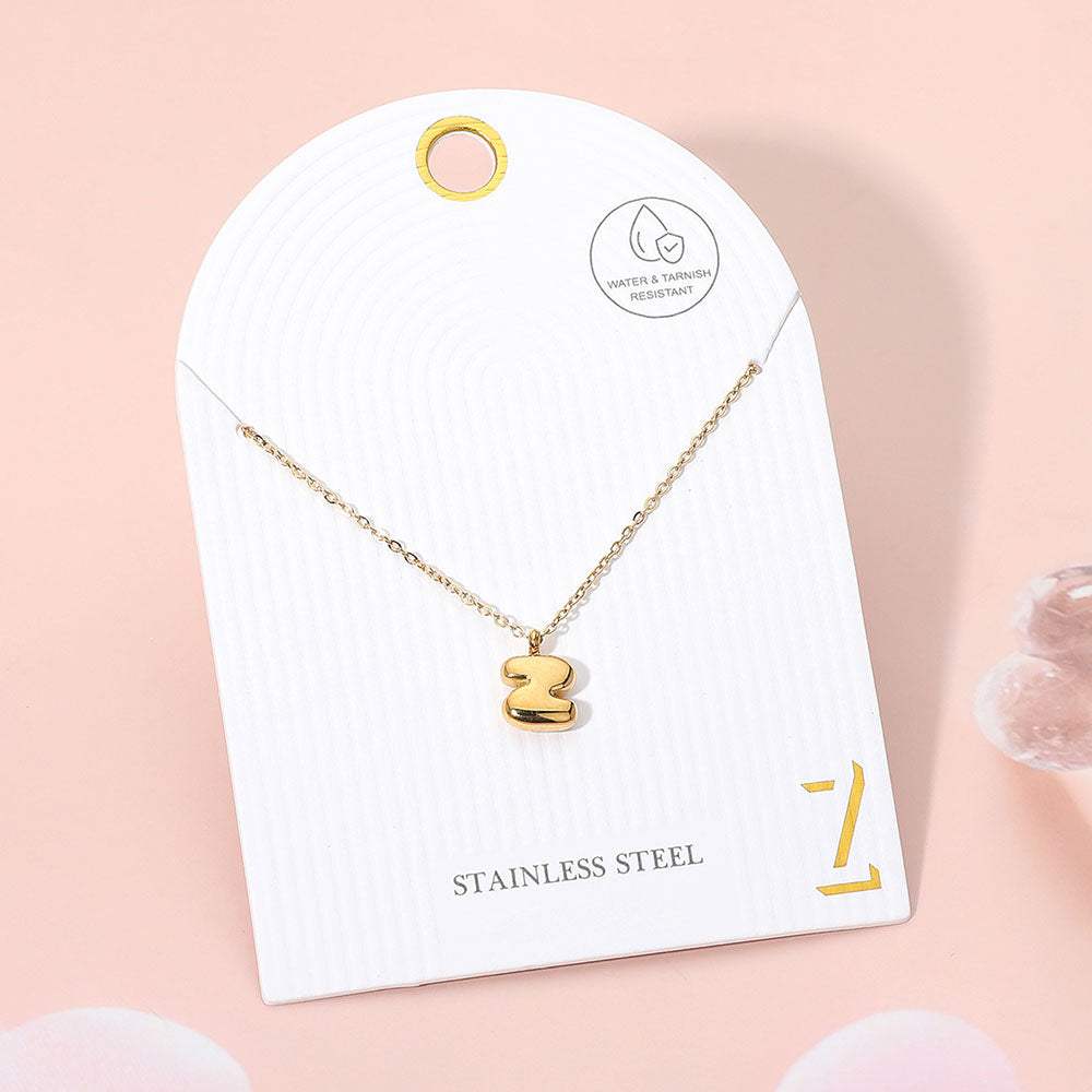 -Z- Stainless Steel Monogram Pendant Necklace - Madeline Love - Flyclothing LLC