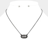 Crystal embellished oval pendant necklace - Madeline Love - Flyclothing LLC