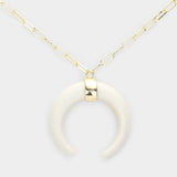 Double Horn Pendant Necklace - Madeline Love - Flyclothing LLC