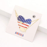 Metal American USA Flag United State Map Star Heart Pendant Double Layered Necklace - Madeline Love - Flyclothing LLC
