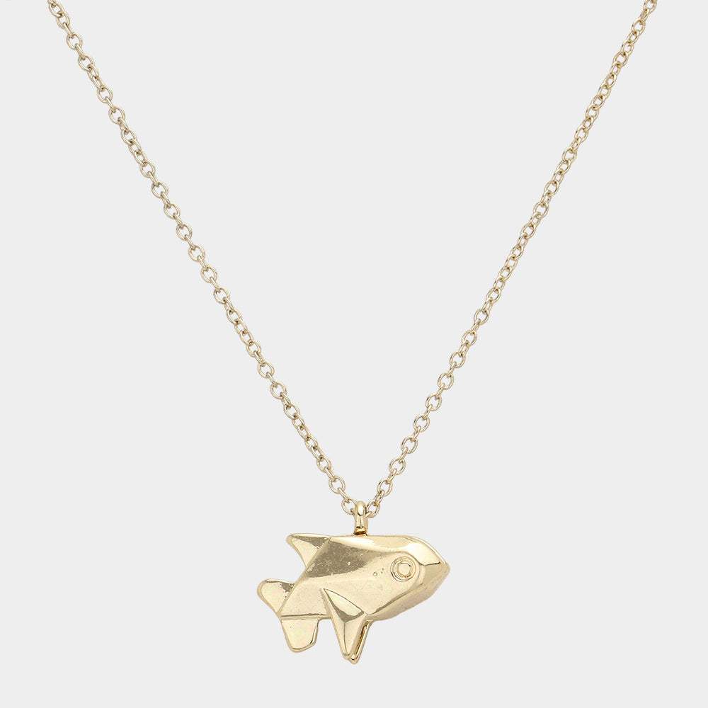 Origami fish pendant necklace - Madeline Love - Flyclothing LLC