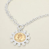 Bold Pearl Decorative Coin Pendant Necklace - Madeline Love - Flyclothing LLC