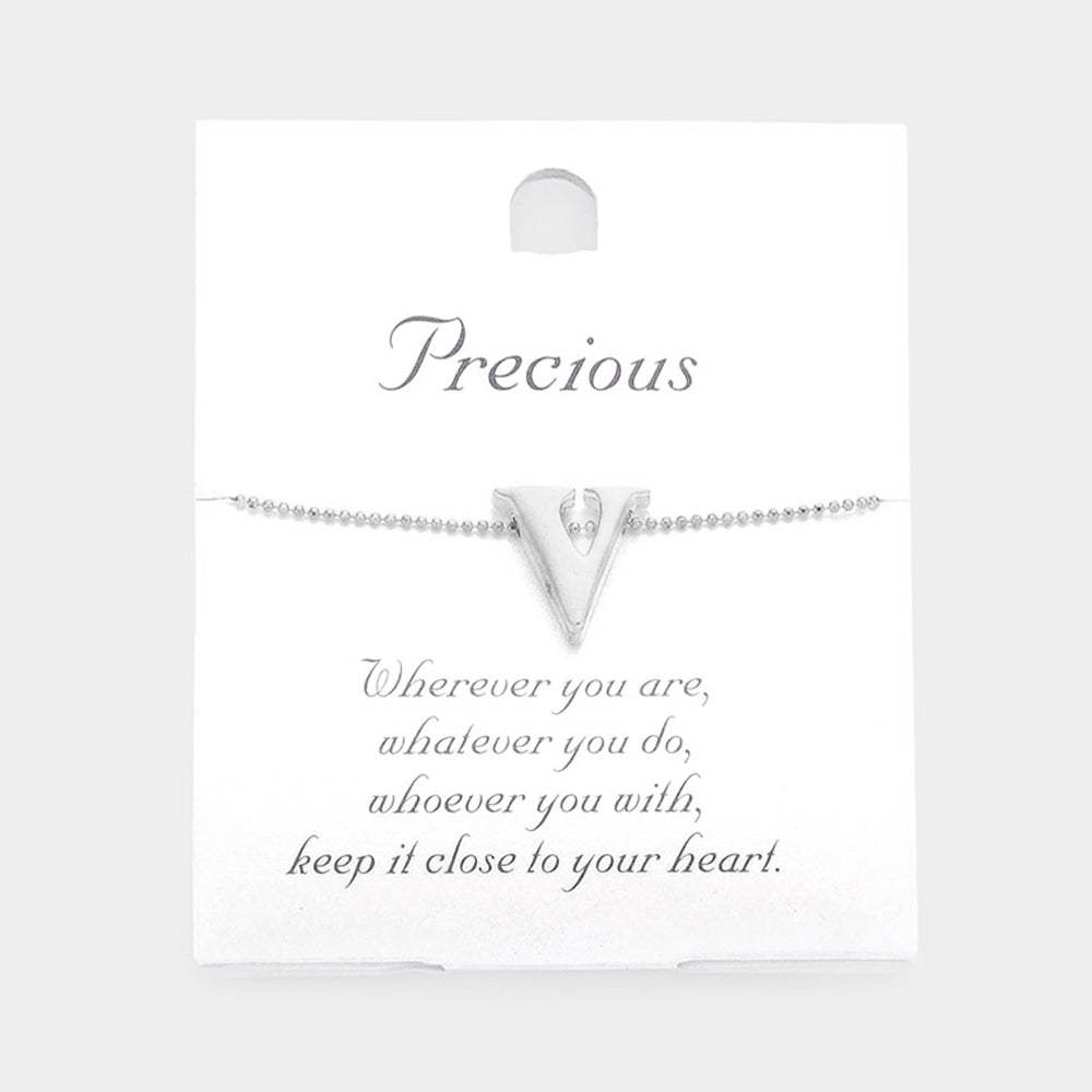 -V- Metal Initial Monogram Pendant Necklace - Madeline Love - Flyclothing LLC