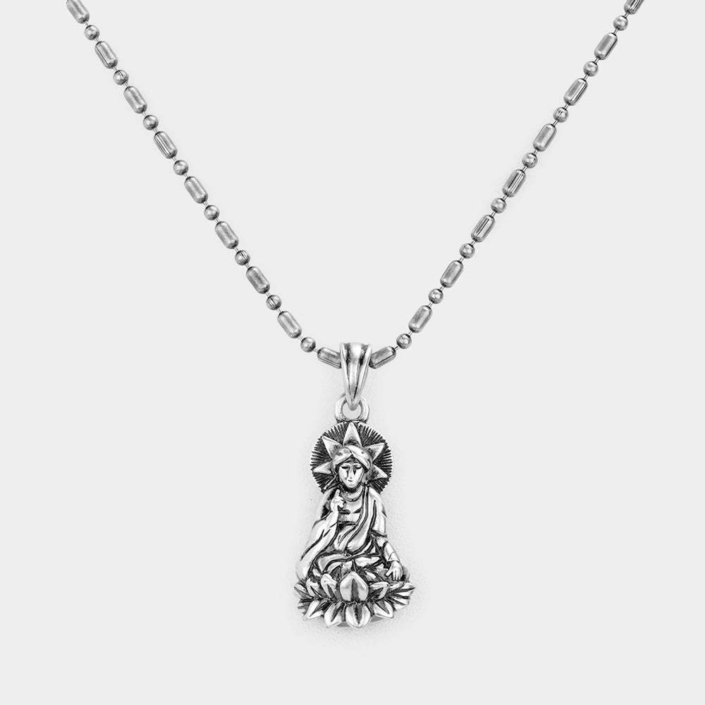 Metal Buddha Pendant Necklace - Madeline Love - Flyclothing LLC