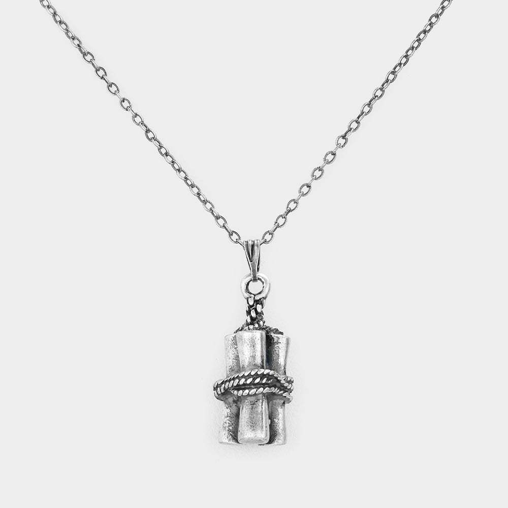 Twisted Rope Metal Pendant Necklace - Madeline Love - Flyclothing LLC